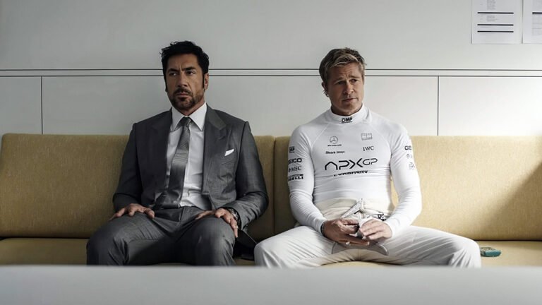 F1: THE MOVIE, (aka F1), from left: Javier Bardem, Brad Pitt, 2025. © Warner Bros. /Courtesy Everett Collection
