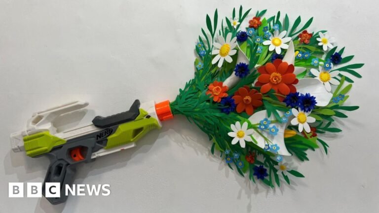Bath exhibition shows art made from old cleaning bottles and toys