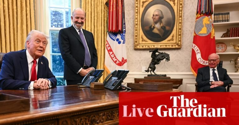 Justice department asks court to unseal Epstein grand jury transcripts after Trump files libel suit against Murdoch – live | US news