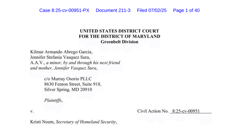 Read Abrego Garcia’s Court Filing