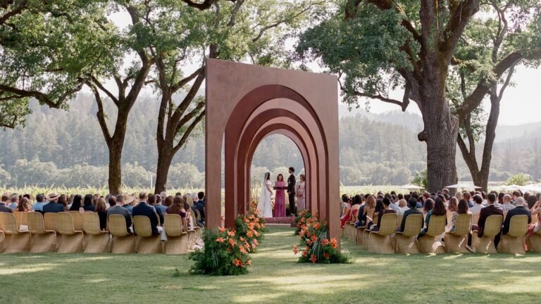 This Wine Country Wedding Blended South Asian Traditions With Surrealist Design