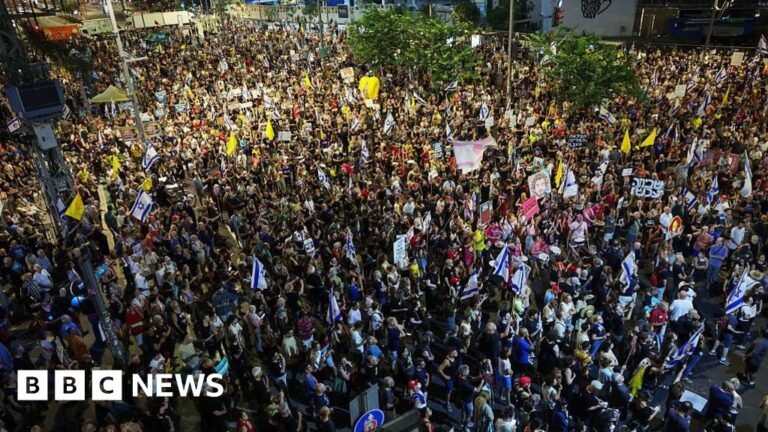 Huge crowds gather in Israel calling for hostage deal and end to Gaza war