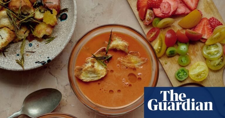 Rukmini Iyer’s quick and easy recipe for watermelon and tomato gazpacho with rosemary croutons | Soup