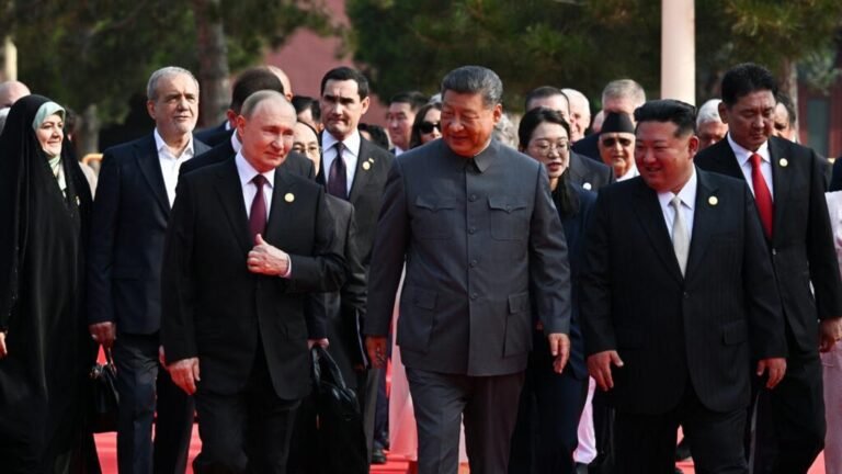 Kim and Putin join Xi Jinping at massive military parade in Beijing