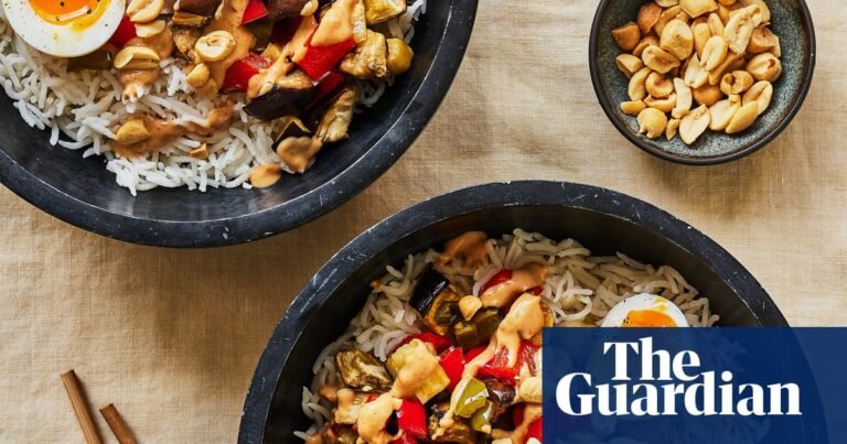 Rukmini Iyer’s quick and easy recipe for bibimbap with miso-peanut sauce | Vegetarian food and drink